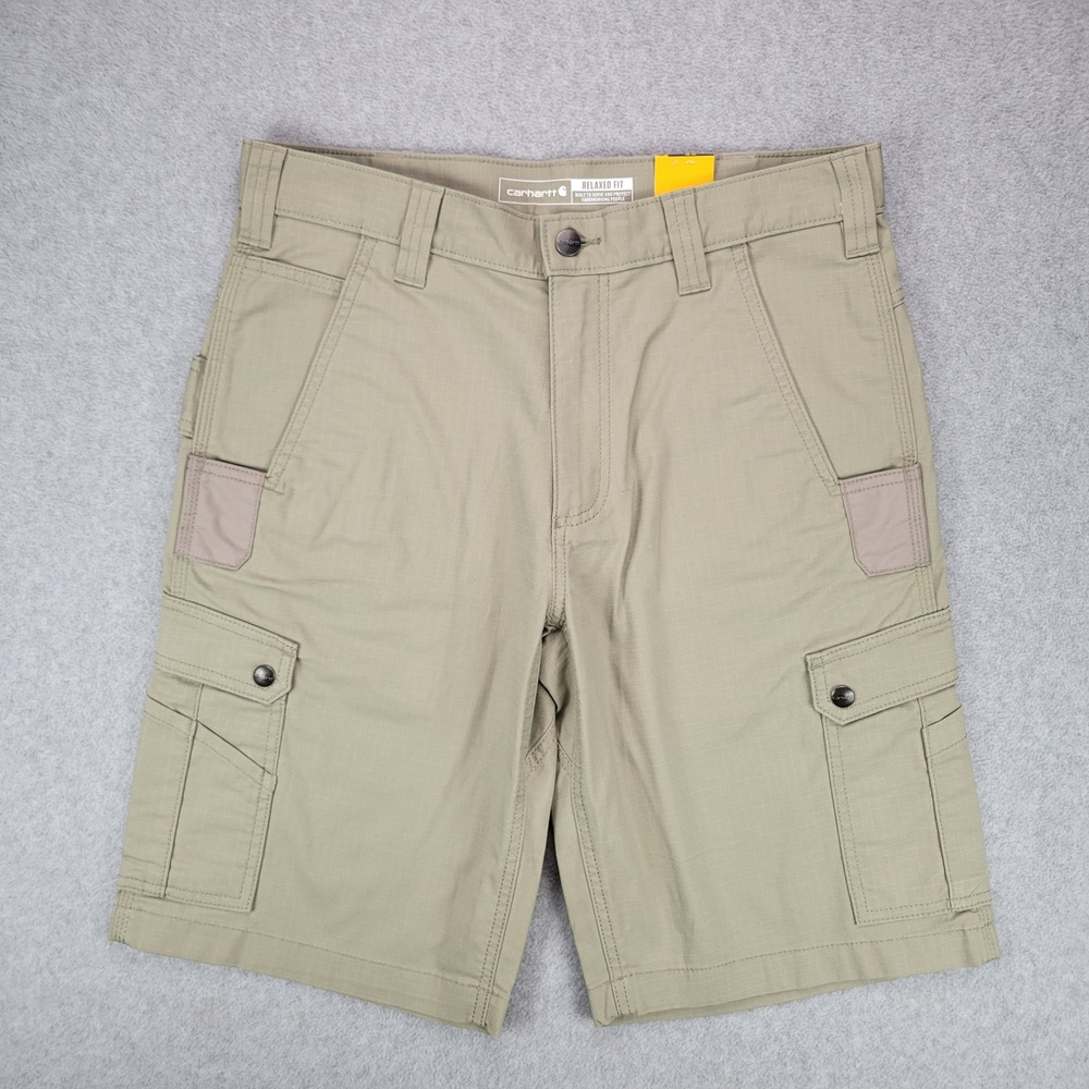 Carhartt Cargo Shorts Mens 32 Beige Rugged Flex Relaxed Fit Ripstop 104727-M